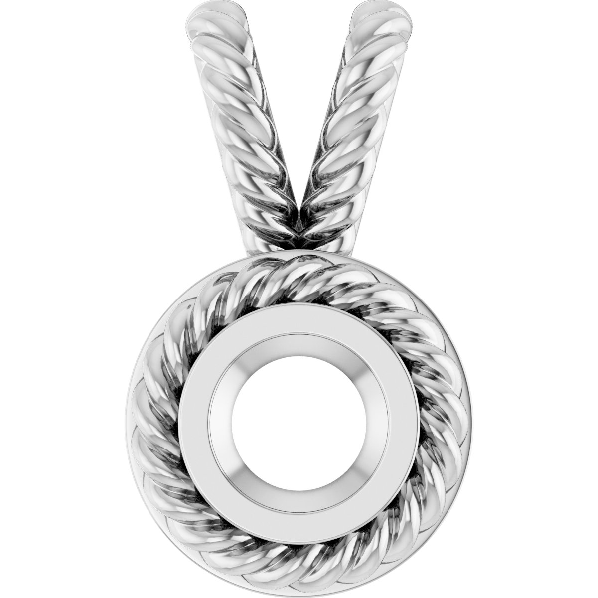 Rope Bezel-Set Solitaire Pendant