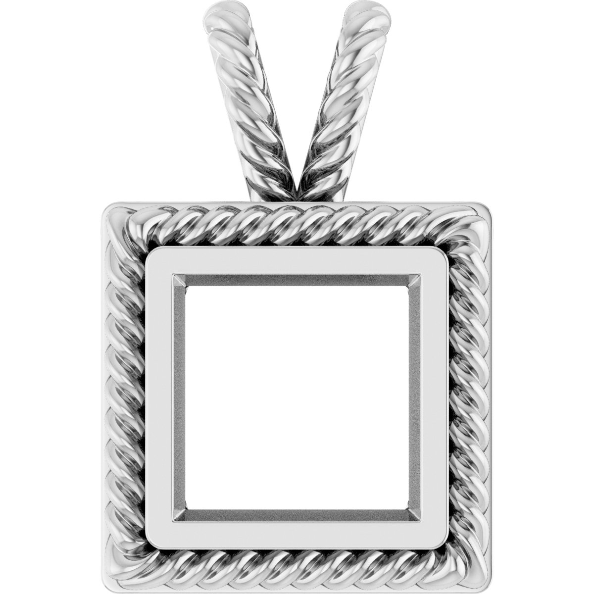 Rope Bezel-Set Solitaire Pendant