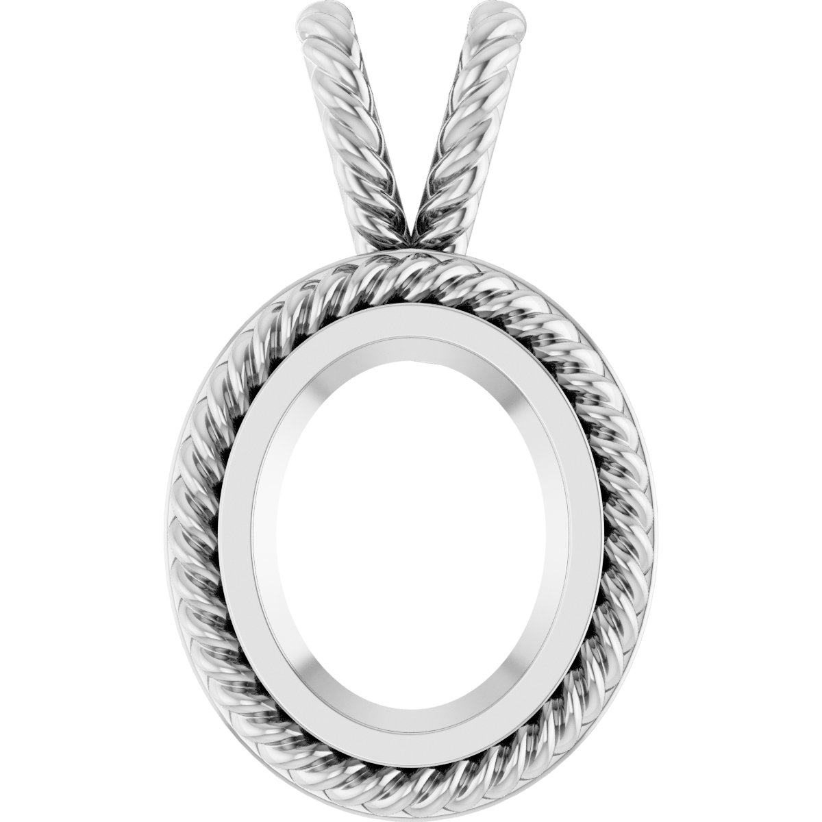 Rope Bezel-Set Solitaire Pendant