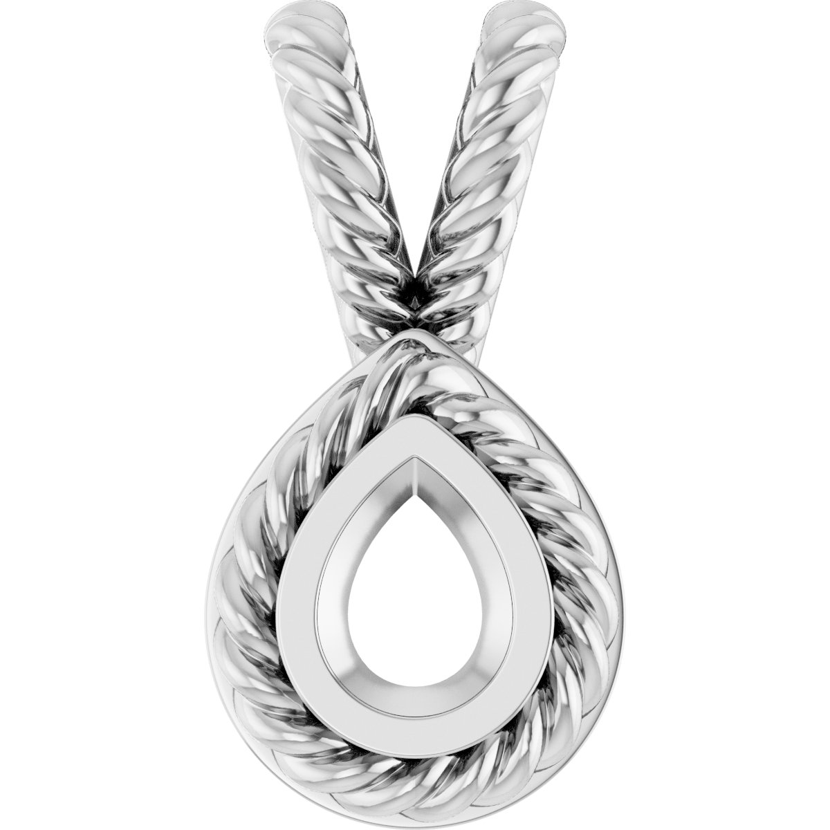 Rope Bezel-Set Solitaire Pendant