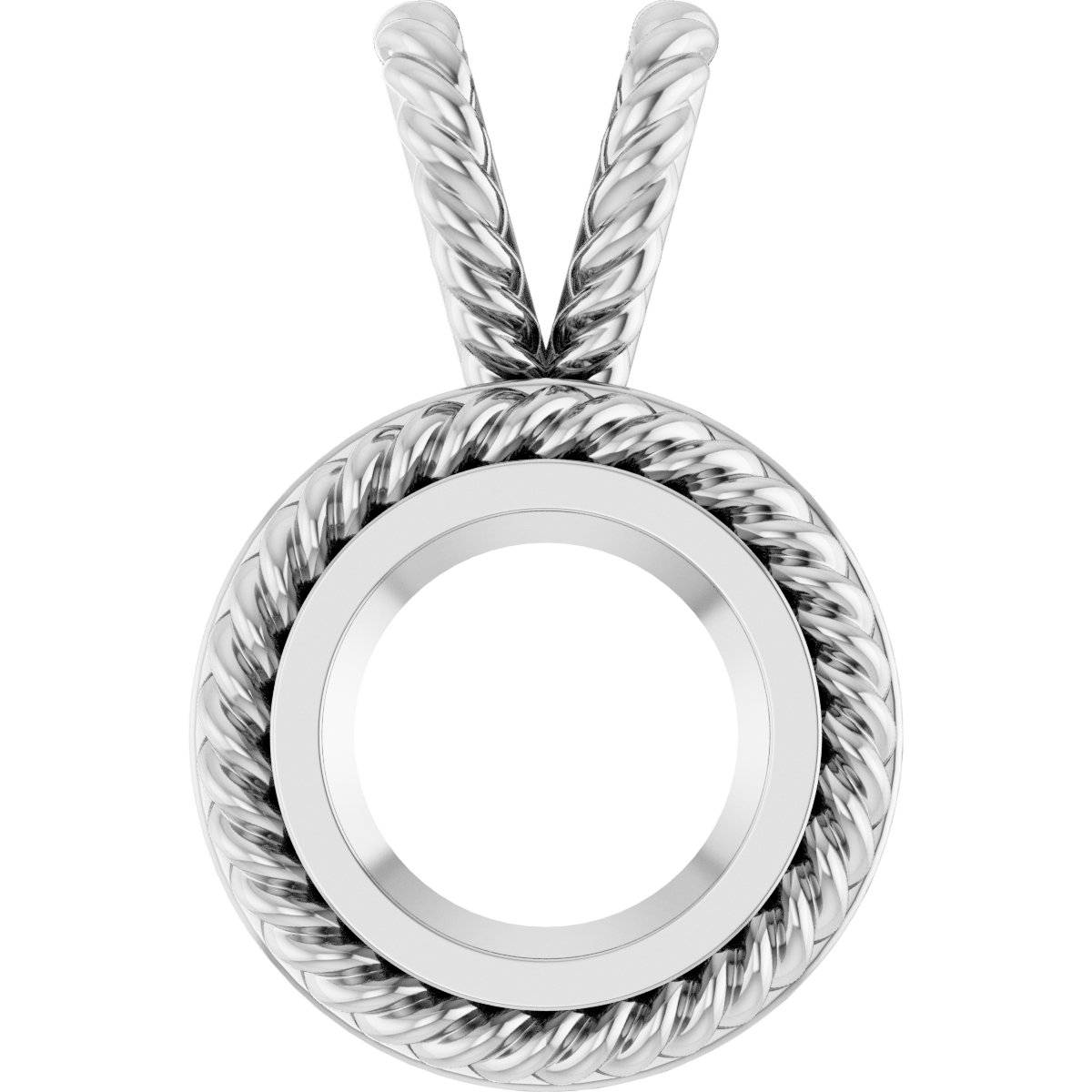 Rope Bezel-Set Solitaire Pendant