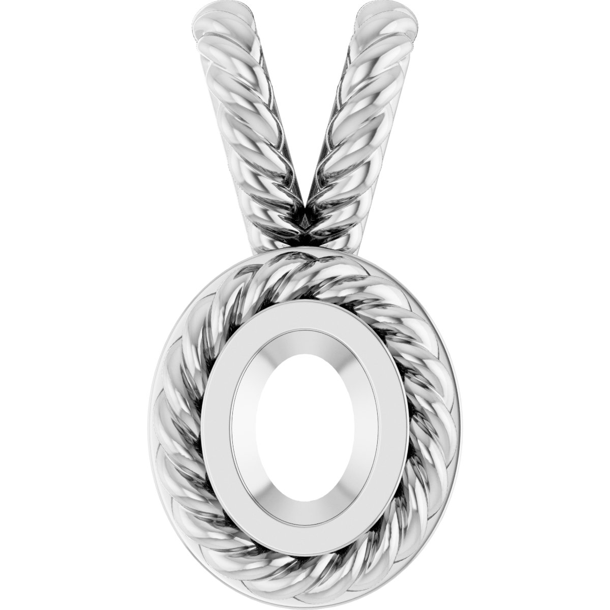 Rope Bezel-Set Solitaire Pendant