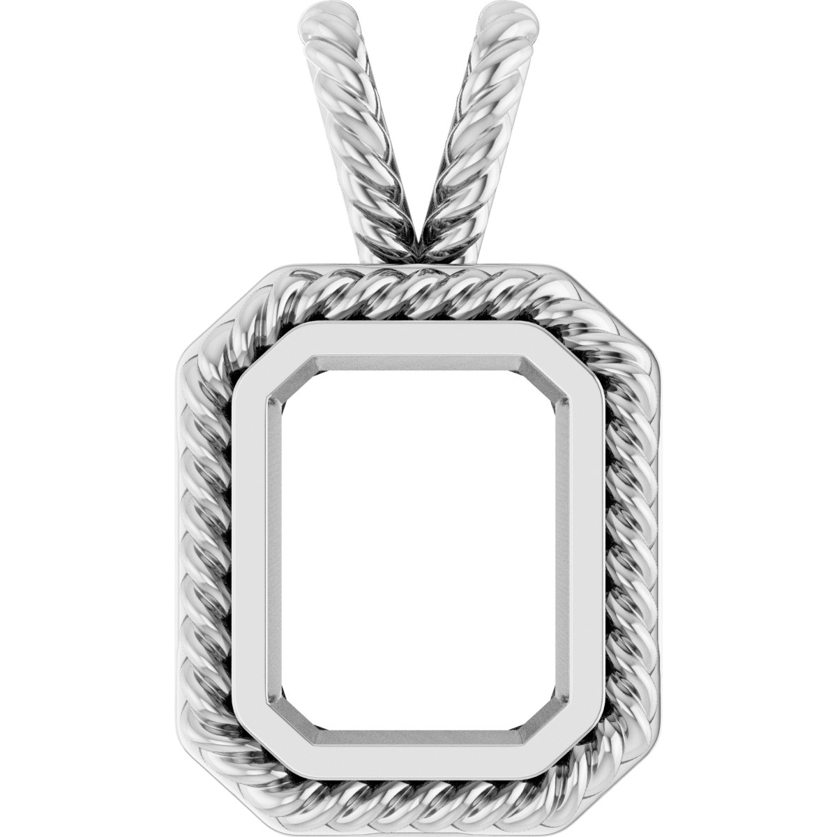 Rope Bezel-Set Solitaire Pendant