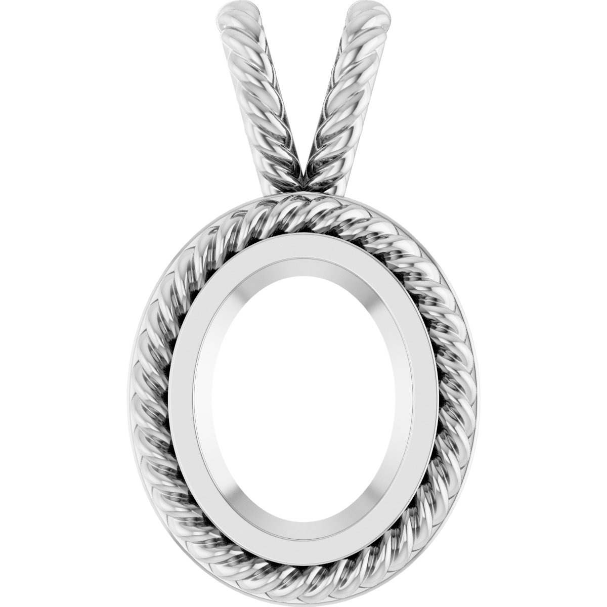 Rope Bezel-Set Solitaire Pendant
