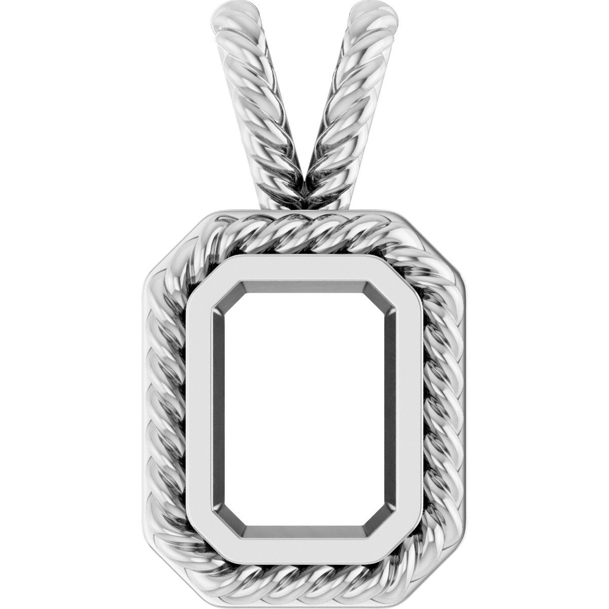 Rope Bezel-Set Solitaire Pendant