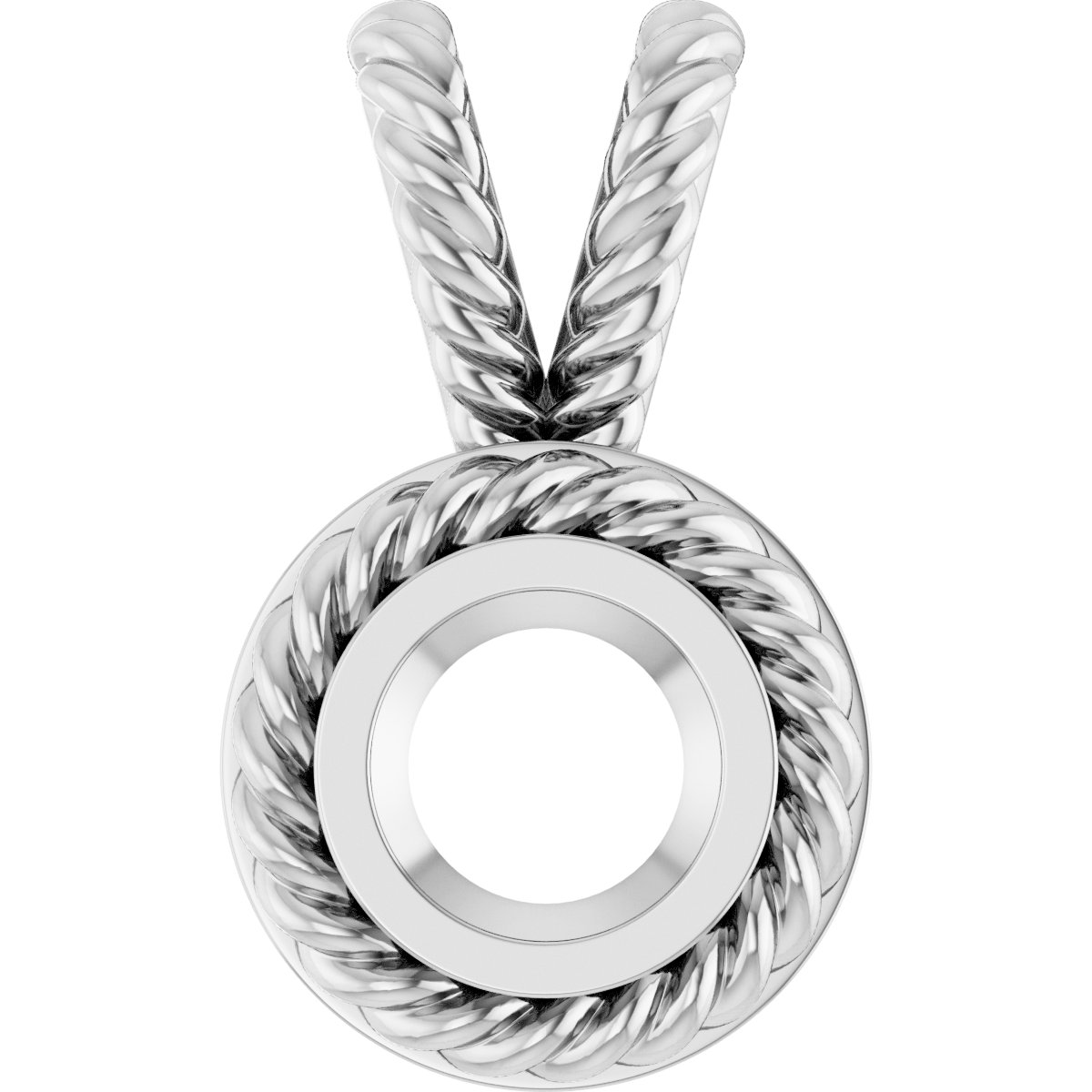 Rope Bezel-Set Solitaire Pendant
