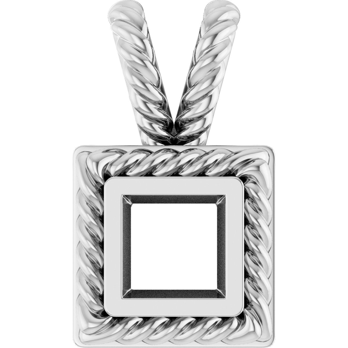 Rope Bezel-Set Solitaire Pendant
