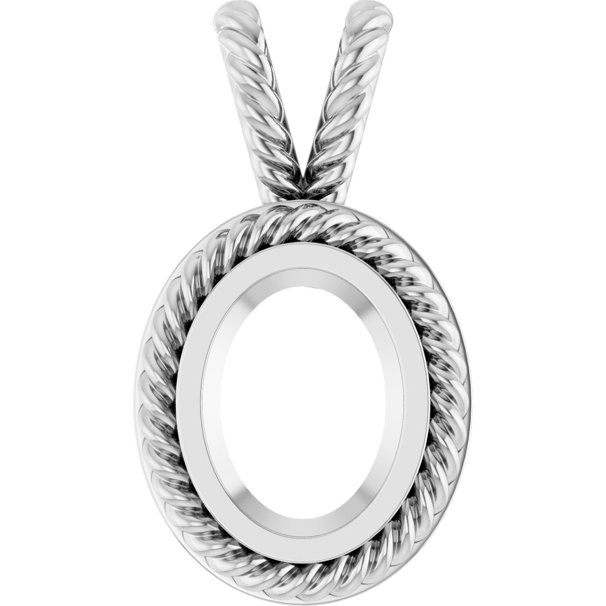 Rope Bezel-Set Solitaire Pendant