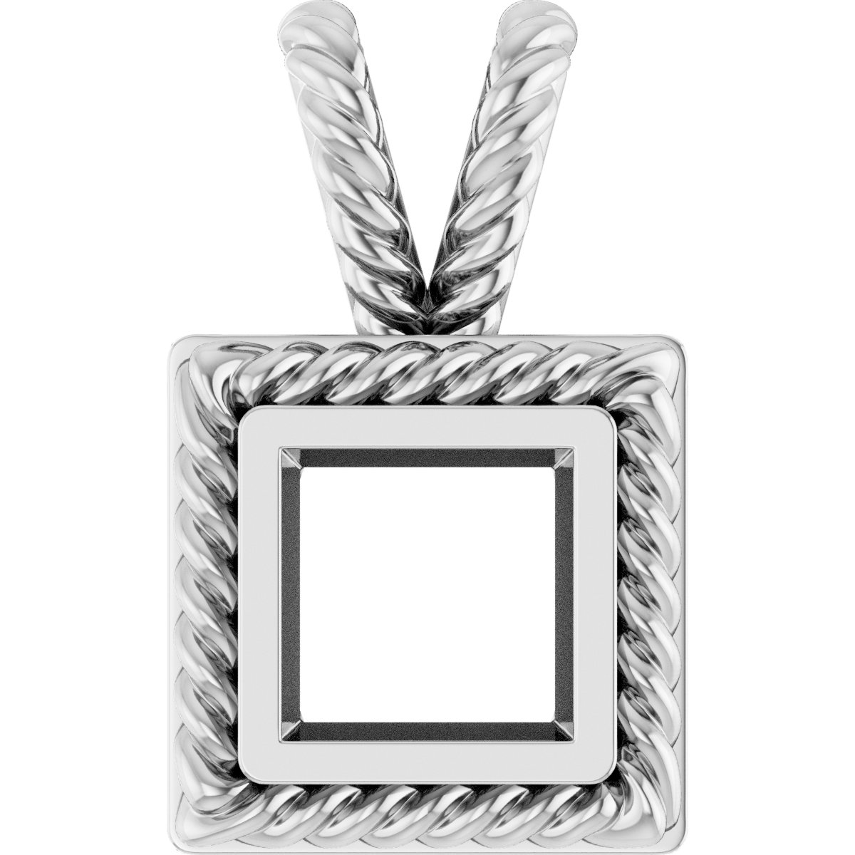 Rope Bezel-Set Solitaire Pendant