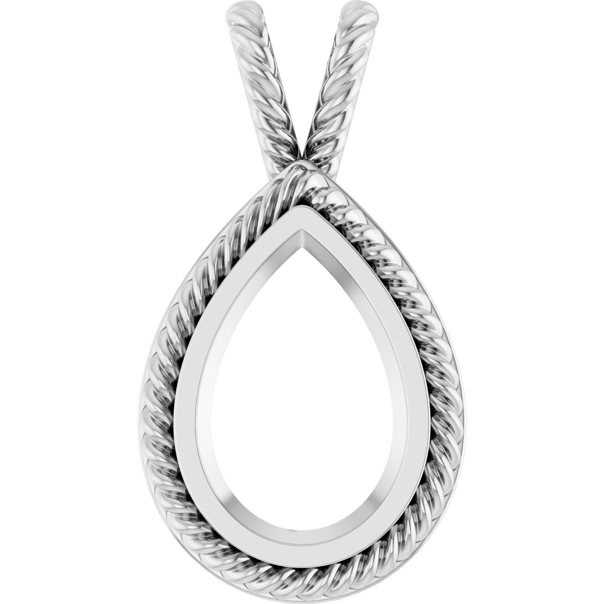 Rope Bezel-Set Solitaire Pendant