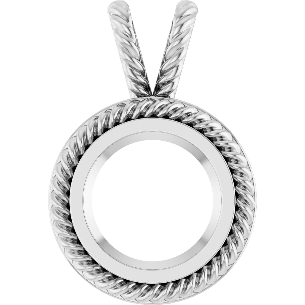 Rope Bezel-Set Solitaire Pendant