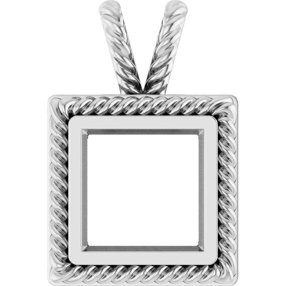 Rope Bezel-Set Solitaire Pendant