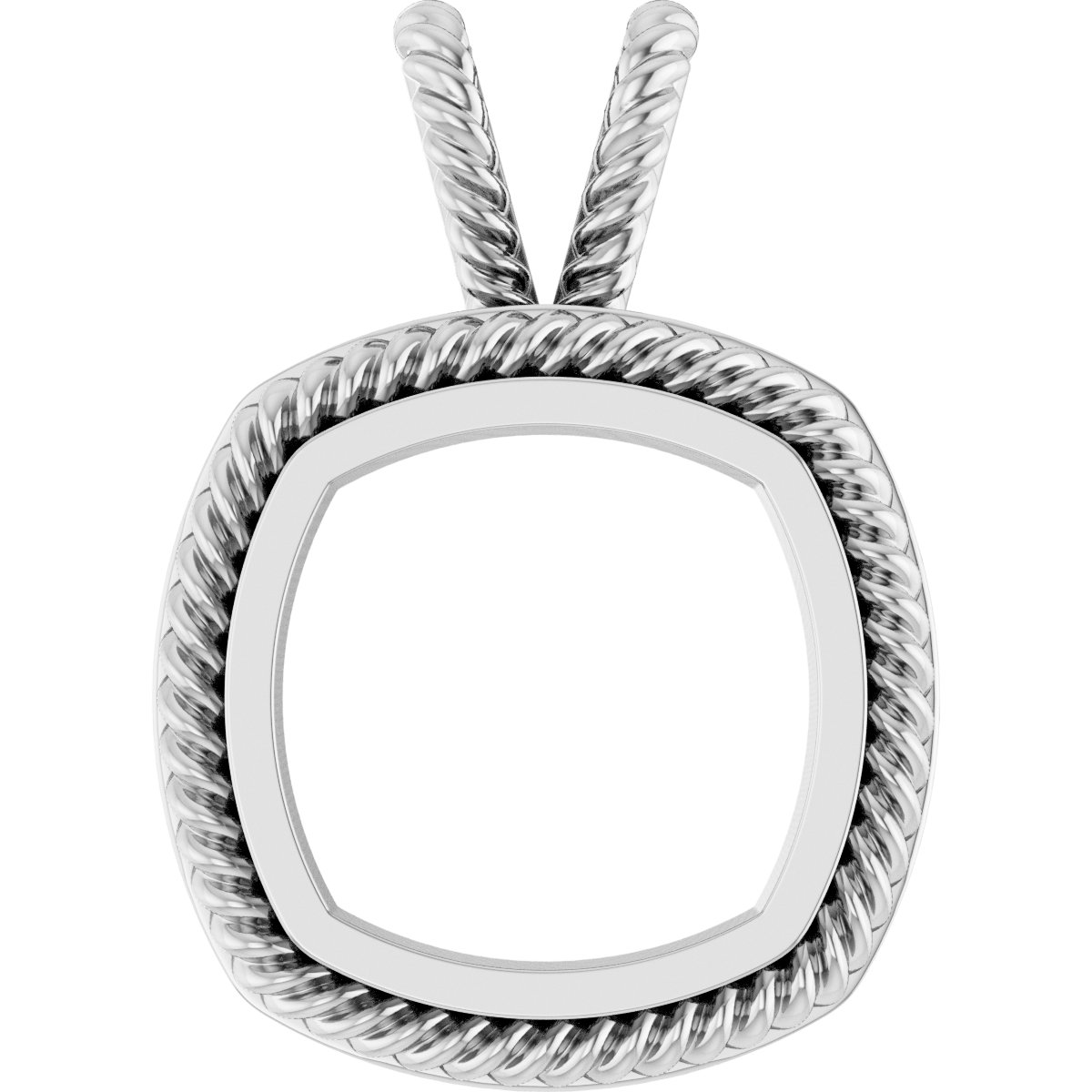 Rope Bezel-Set Solitaire Pendant