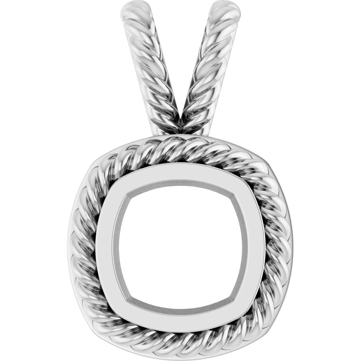 Rope Bezel-Set Solitaire Pendant