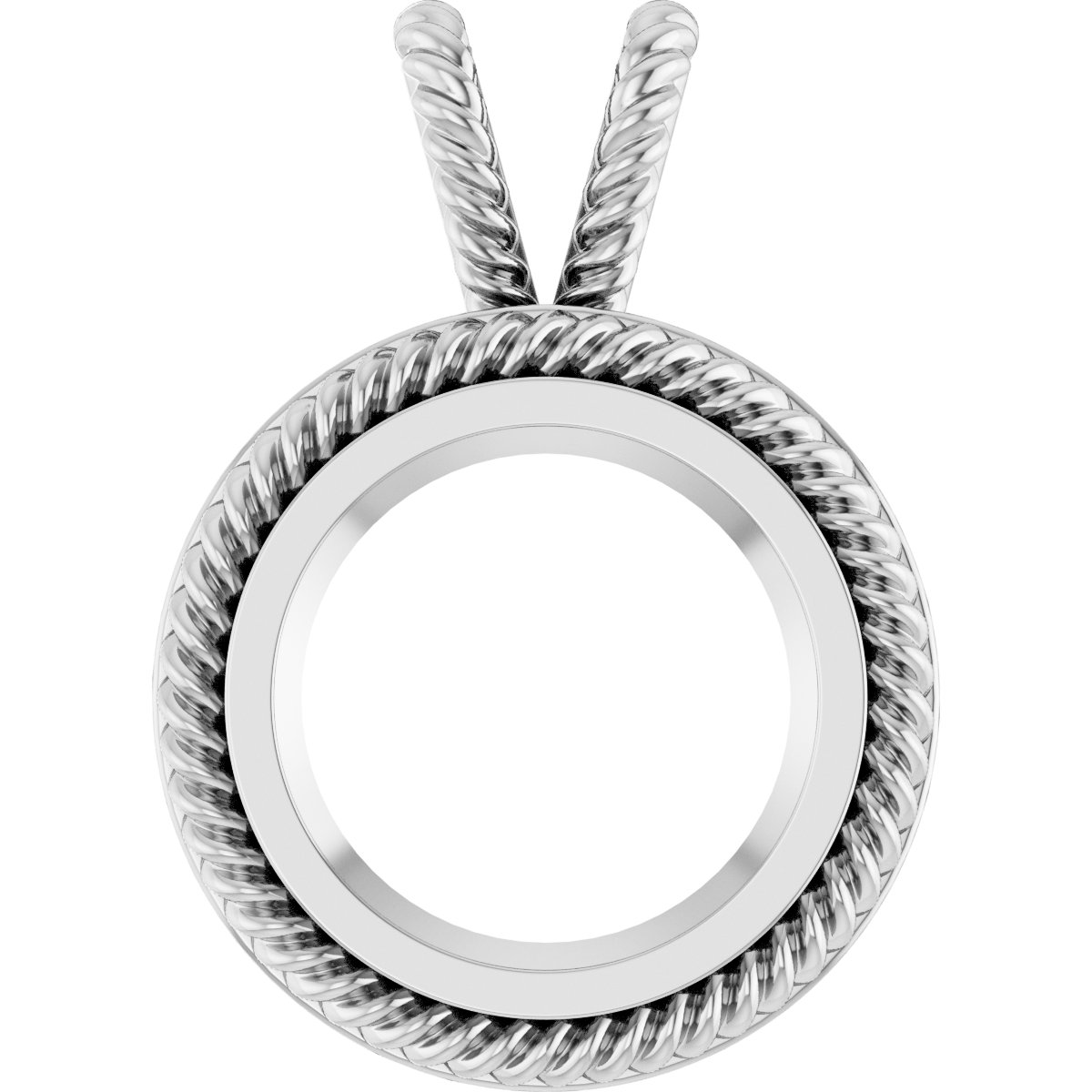 Rope Bezel-Set Solitaire Pendant