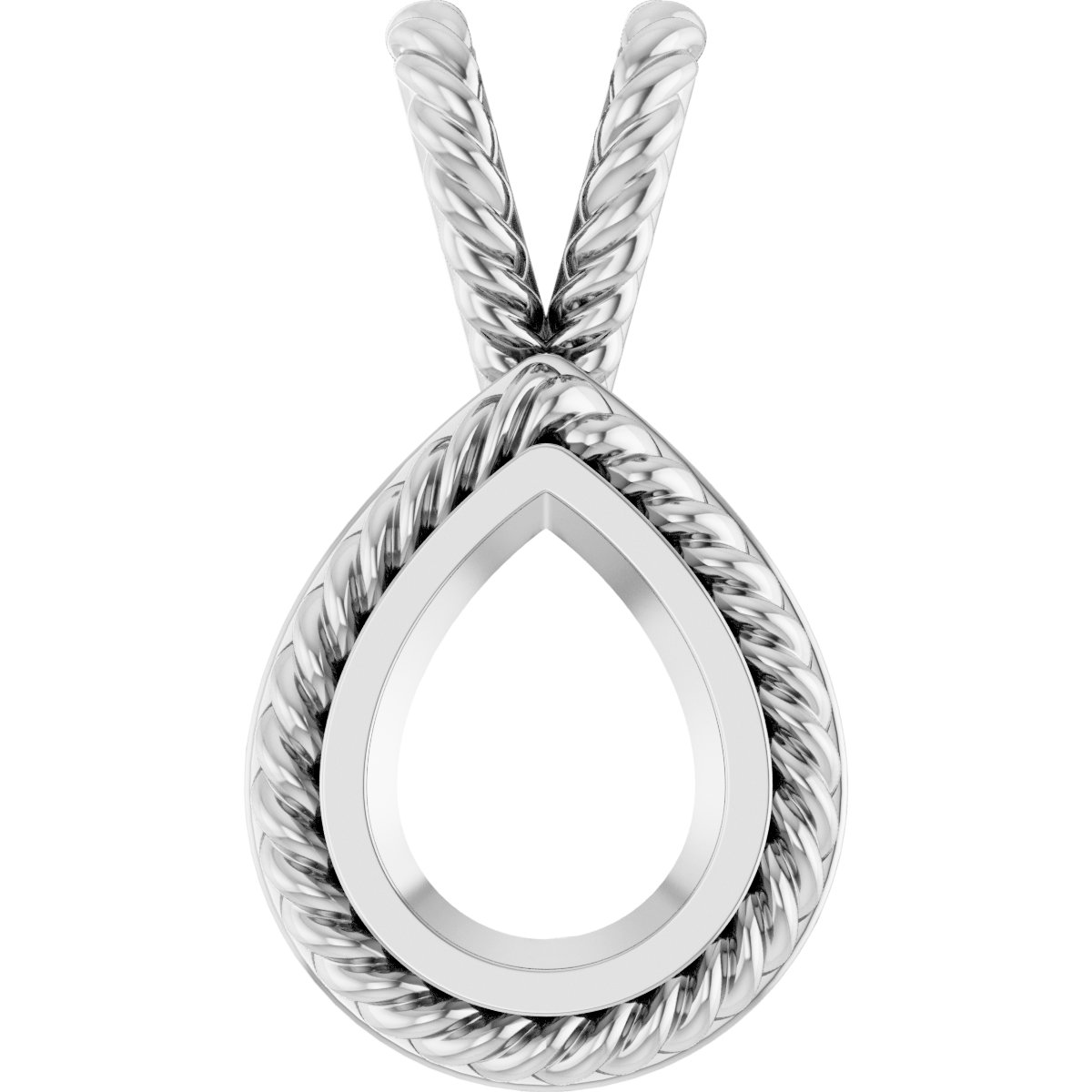 Rope Bezel-Set Solitaire Pendant