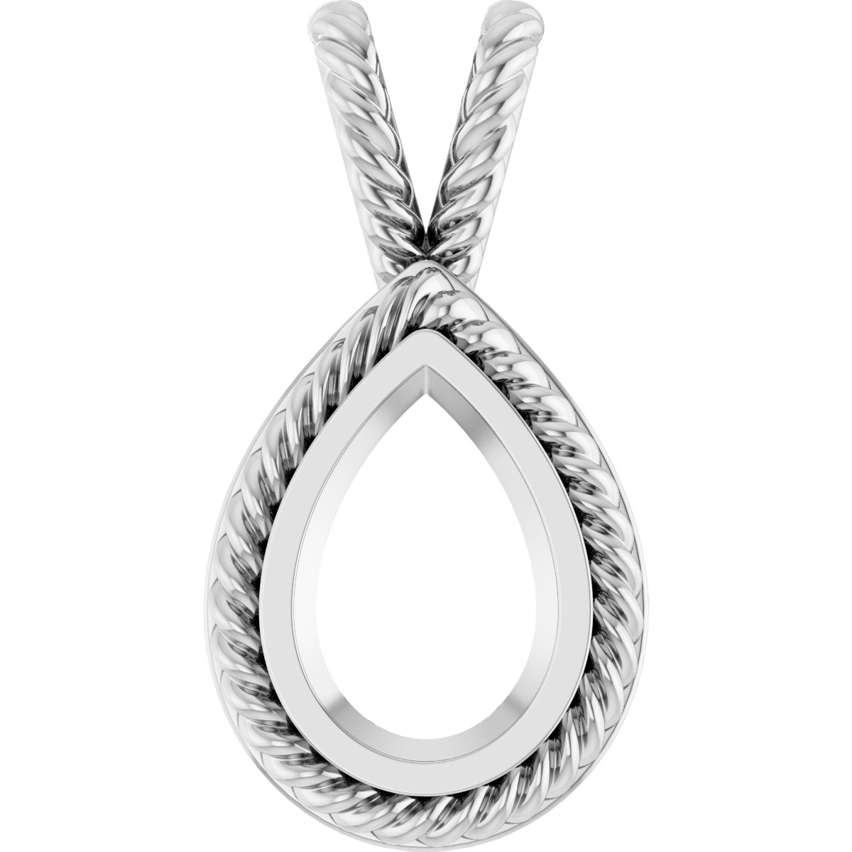 Rope Bezel-Set Solitaire Pendant