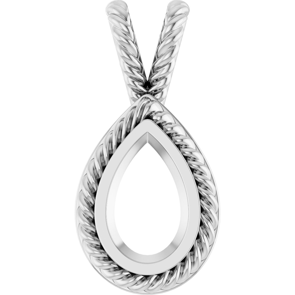 Rope Bezel-Set Solitaire Pendant