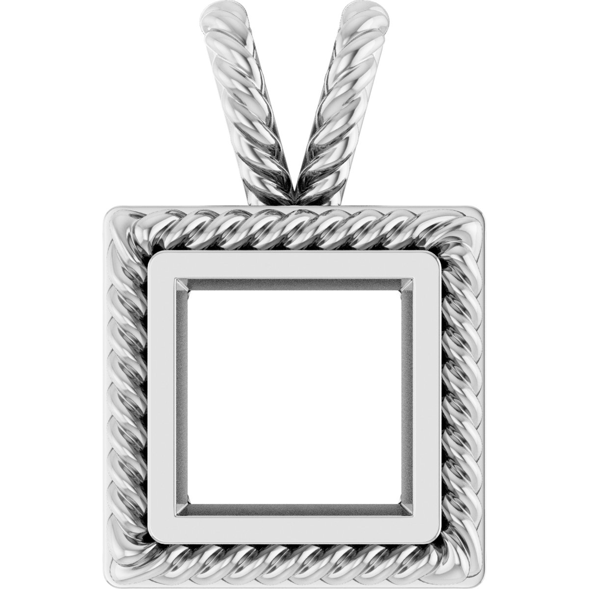 Rope Bezel-Set Solitaire Pendant