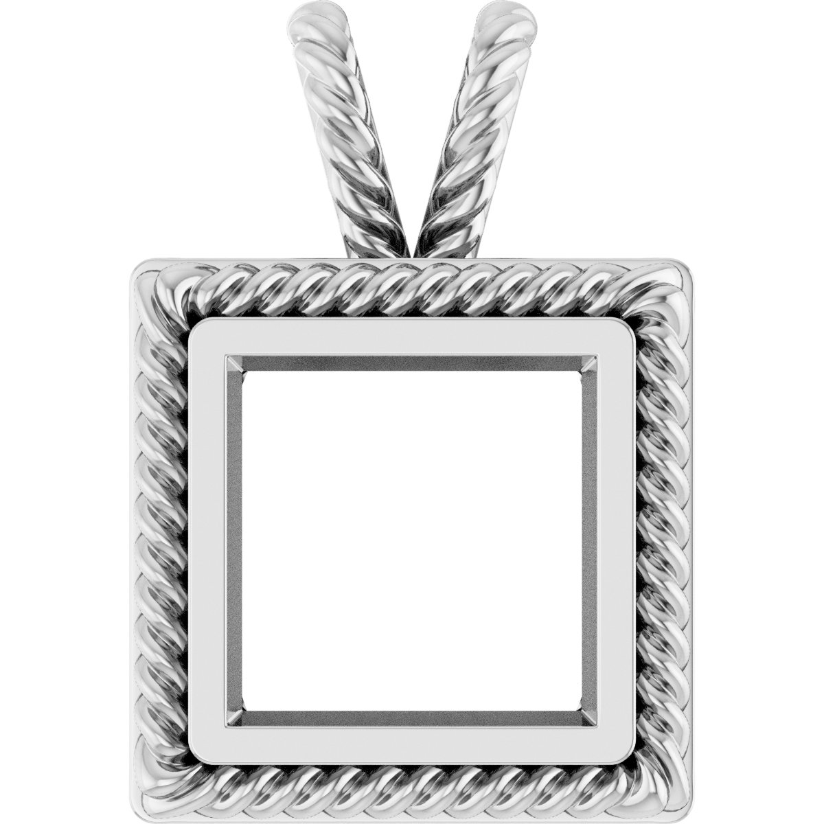 Rope Bezel-Set Solitaire Pendant
