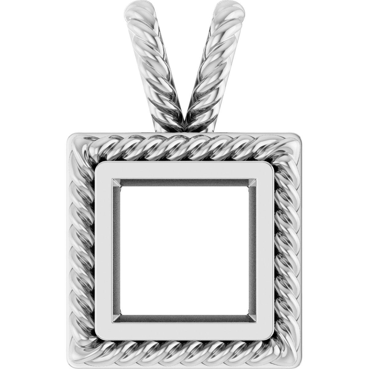 Rope Bezel-Set Solitaire Pendant
