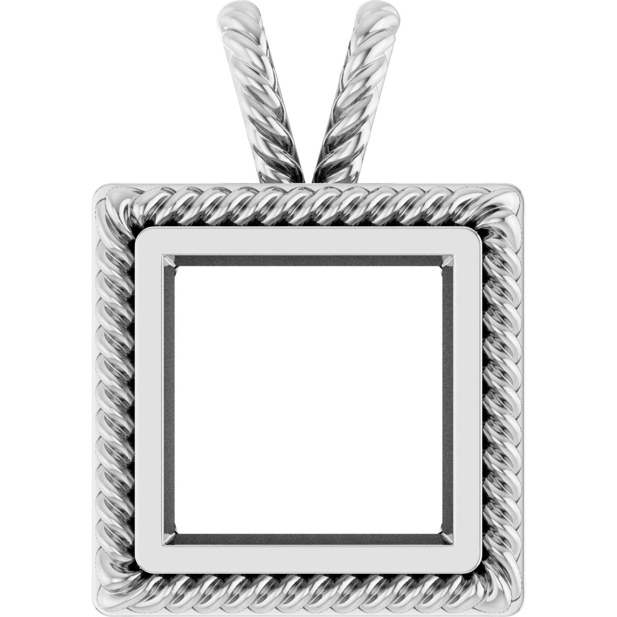 Rope Bezel-Set Solitaire Pendant