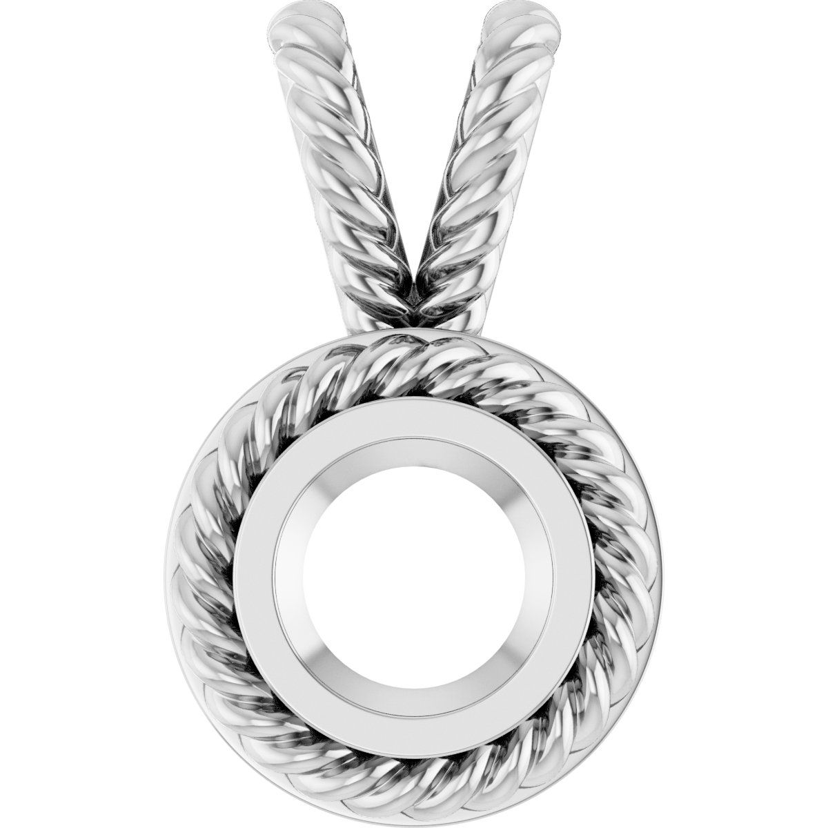Rope Bezel-Set Solitaire Pendant