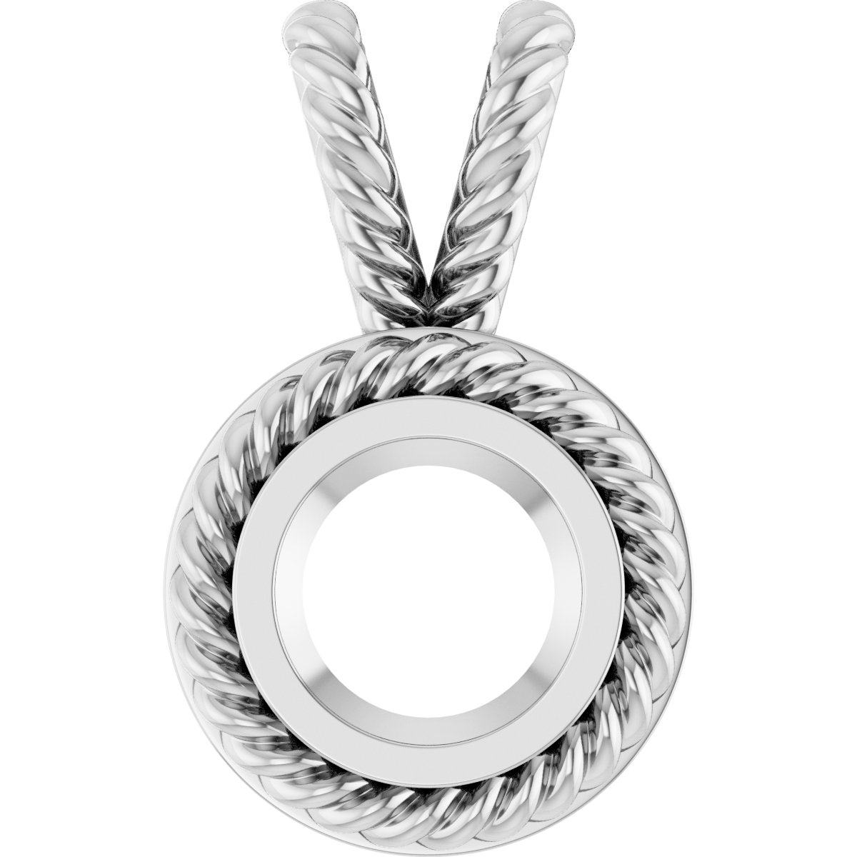 Rope Bezel-Set Solitaire Pendant