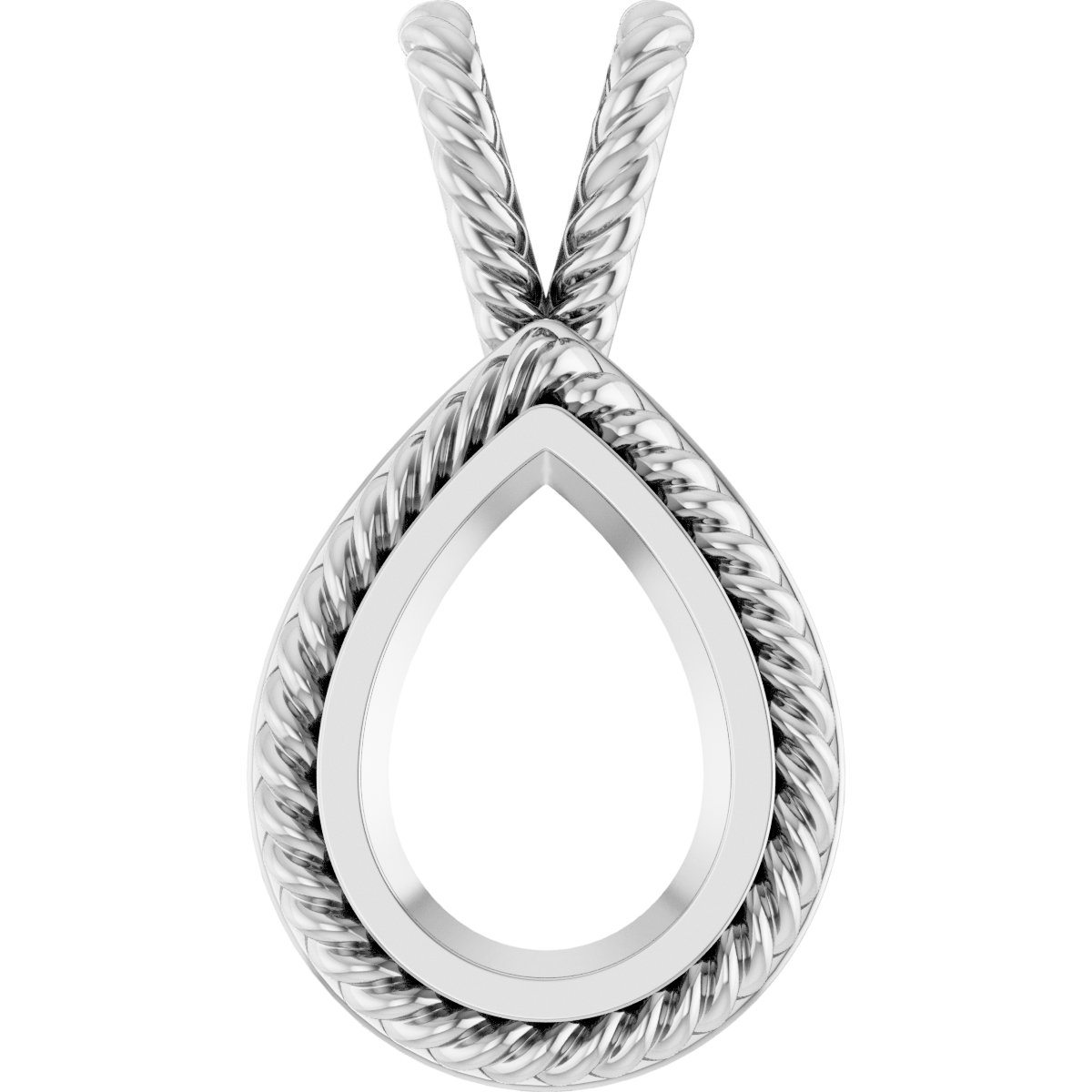 Rope Bezel-Set Solitaire Pendant