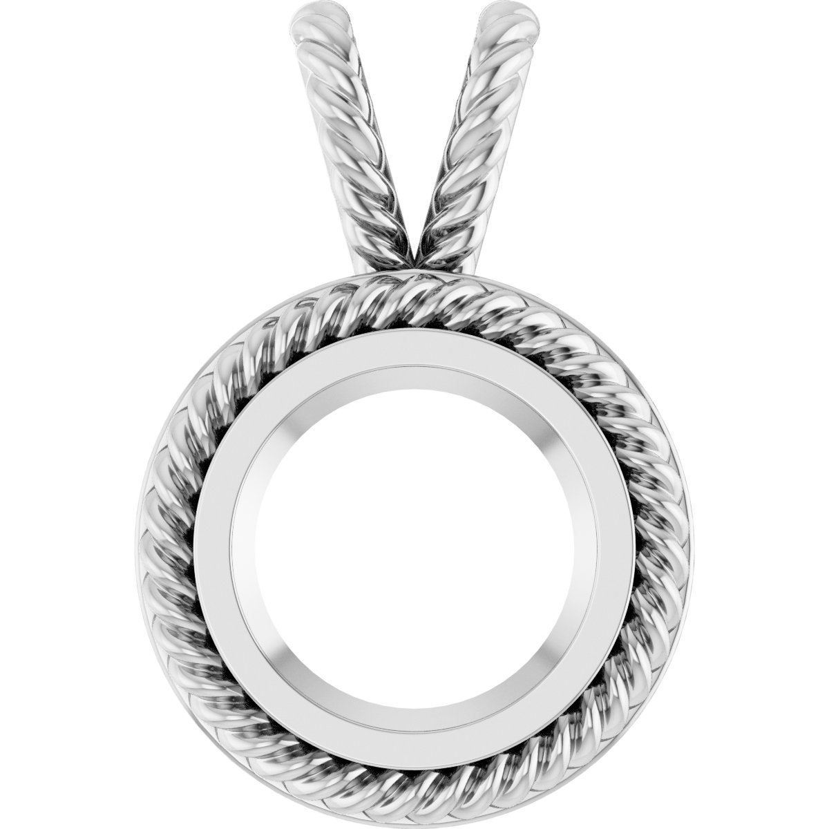 Rope Bezel-Set Solitaire Pendant