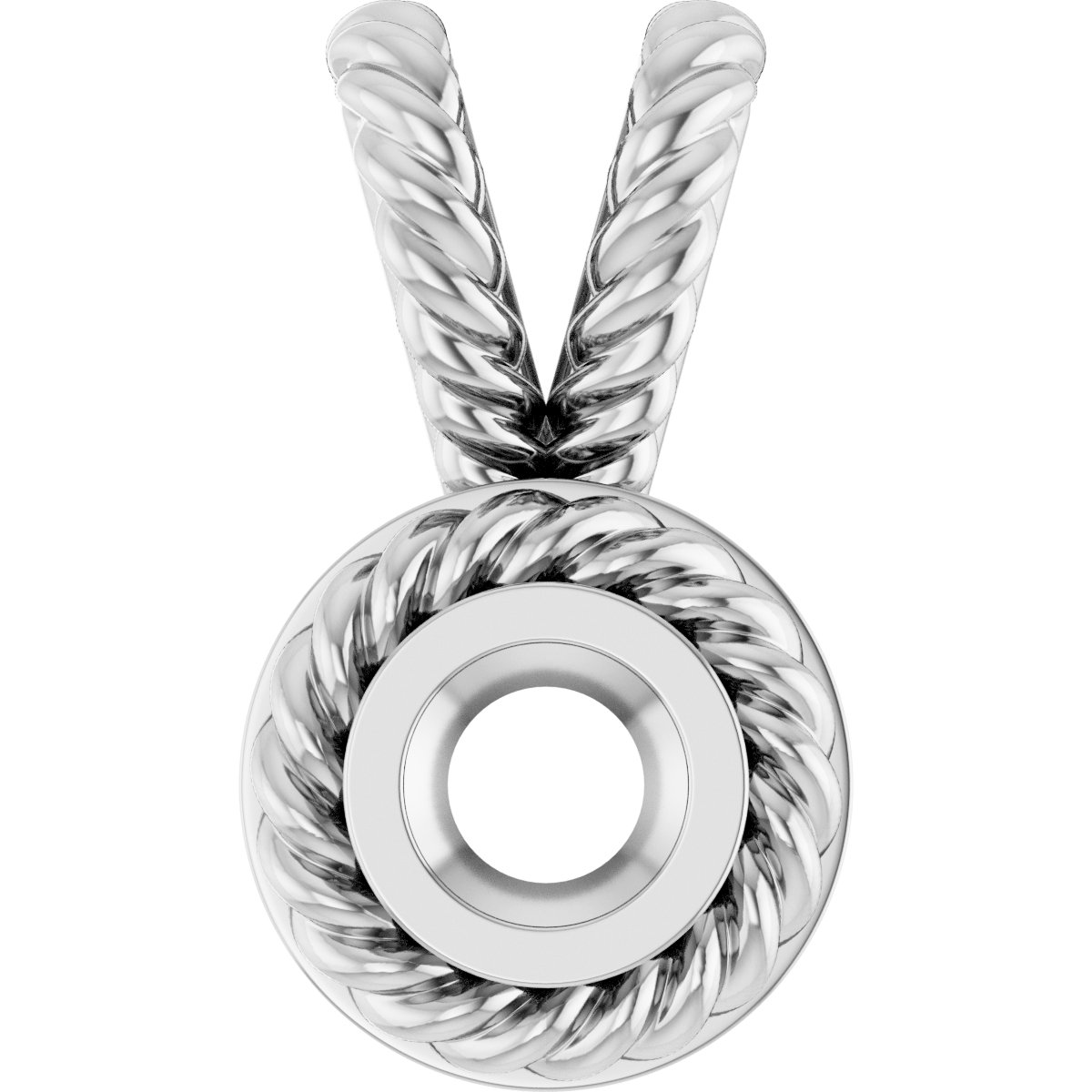 Rope Bezel-Set Solitaire Pendant