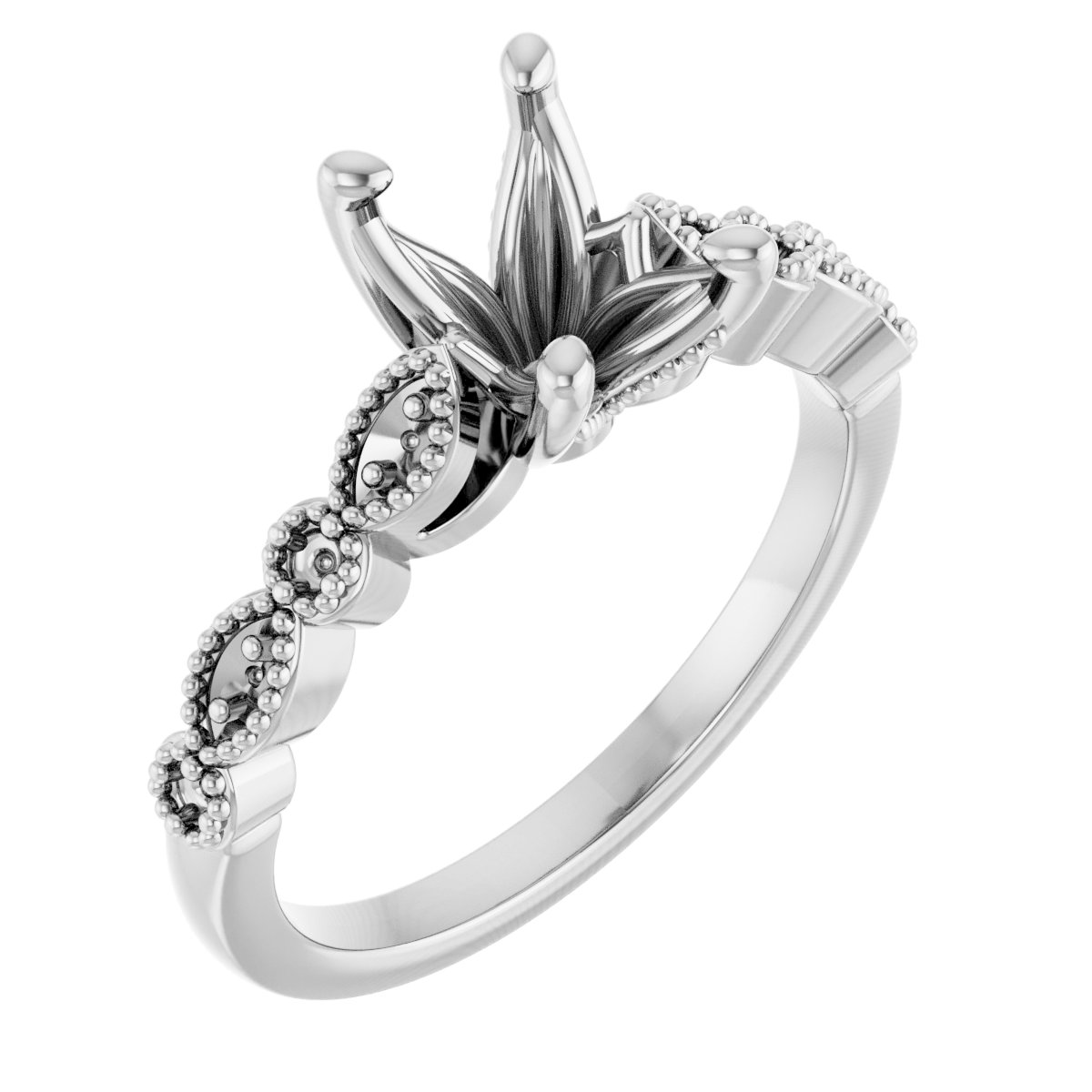 Accented Vintage-Inspired Engagement Ring or Band
