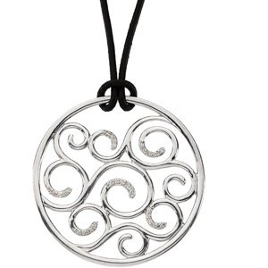 Sterling Silver 1/6 CTW Natural Diamond Scroll 18" Necklace