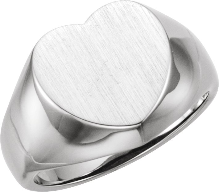 Sterling Silver Signet Ring, Square Brush Top - Polished