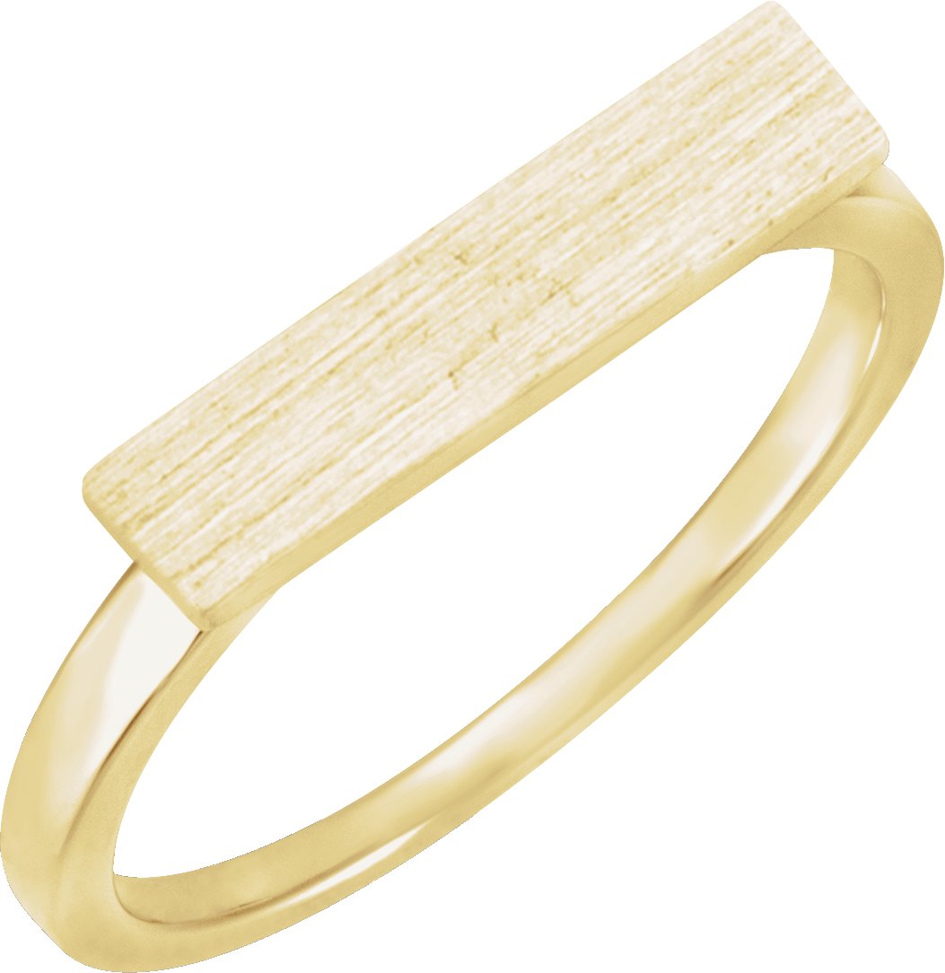 14K Yellow 16x4 mm Rectangle Signet Ring