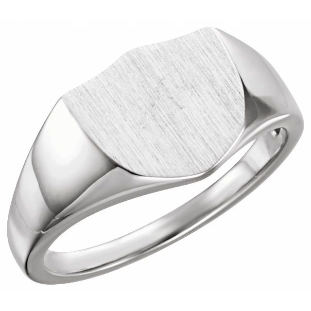 Sterling Silver 11 mm Shield Signet Ring