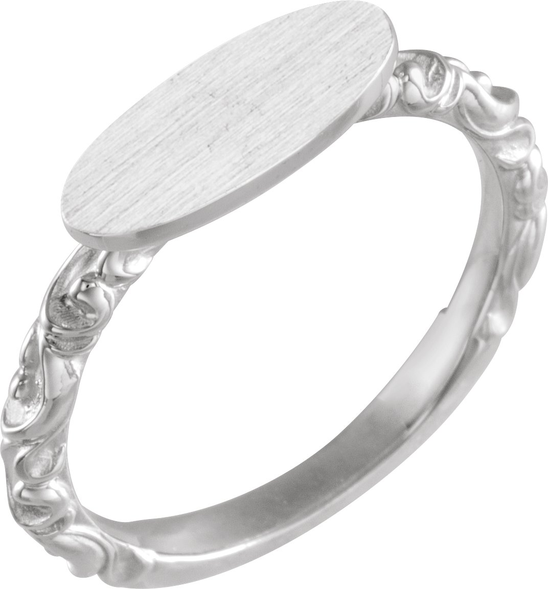 Sterling Silver 13x5.5 mm Oval Signet Ring