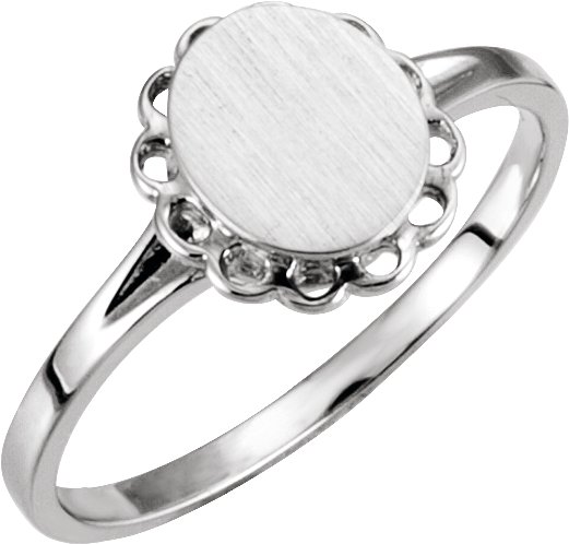 Sterling Silver 8x6.7 mm Oval Signet Ring