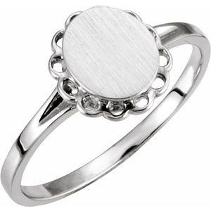 Sterling Silver 8x6.7 mm Oval Signet Ring