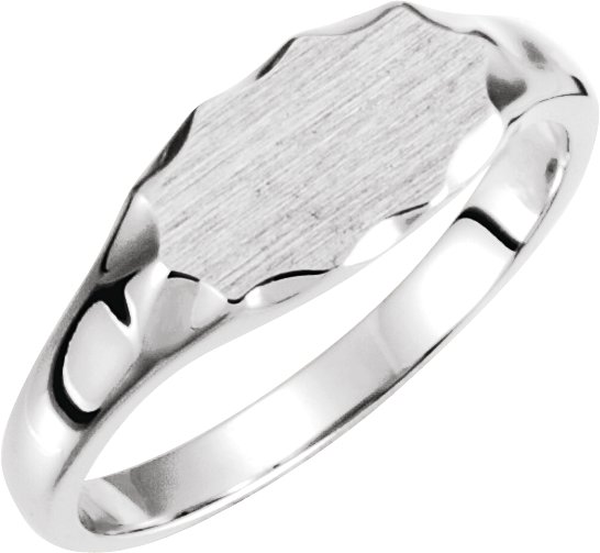 Sterling Silver 11.2x6.7 mm Oval Signet Ring 