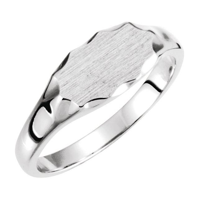 Sterling Silver 11.2x6.7 mm Oval Signet Ring 