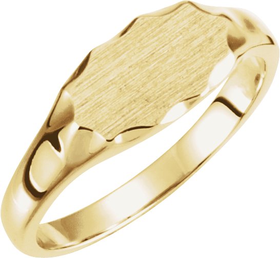 14K Yellow 11.2x6.7 mm Oval Signet Ring 