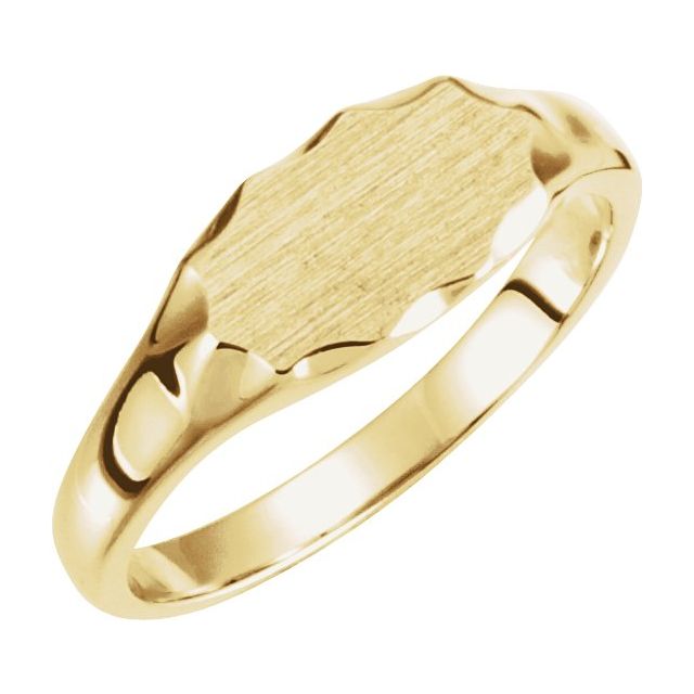 14K Yellow 11.2x6.7 mm Oval Signet Ring 