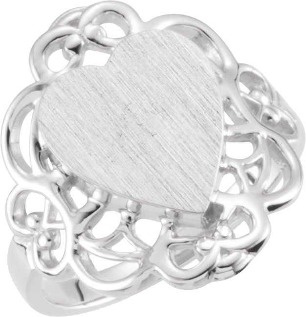 20x18 mm Heart Signet Ring view 3