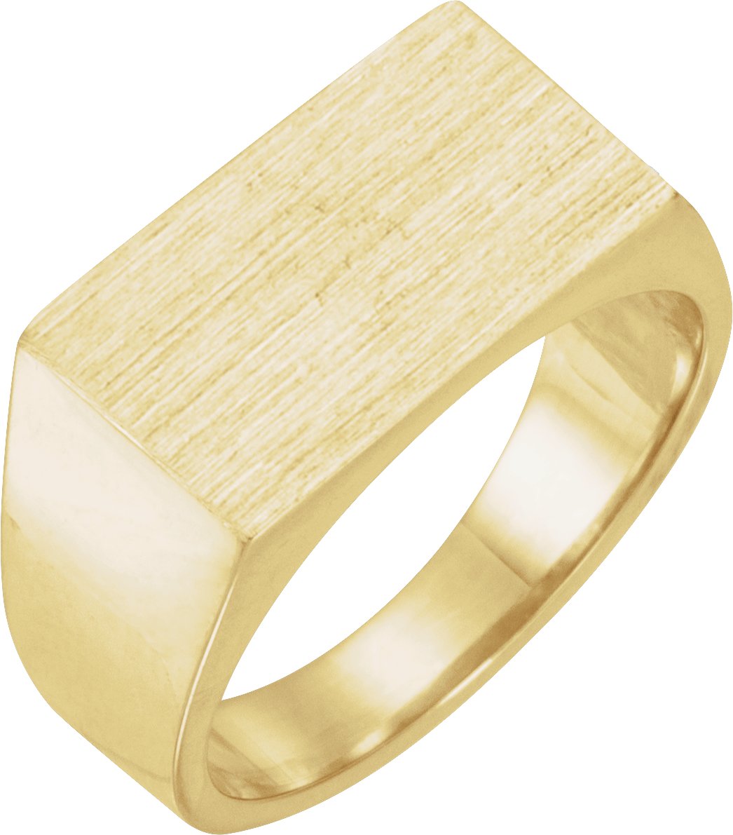 14K Yellow 15x9 mm Rectangle Signet Ring