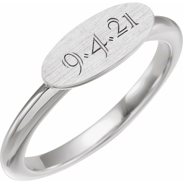 Sterling Silver 13x5.5 mm Oval Signet Ring
