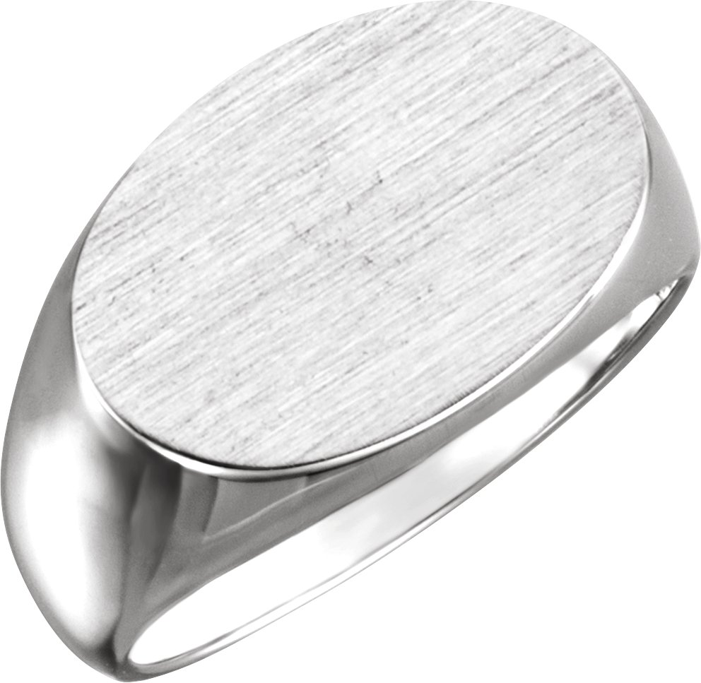 Sterling Silver 18x12 mm Oval Signet Ring