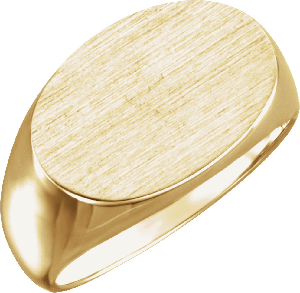 Mens gold deals oval signet ring