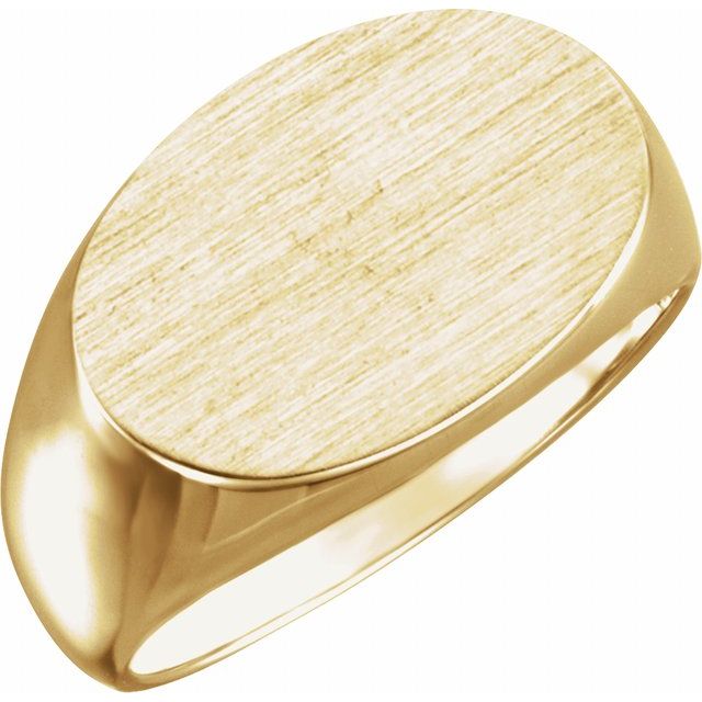 14K Yellow 18x12 mm Oval Signet Ring