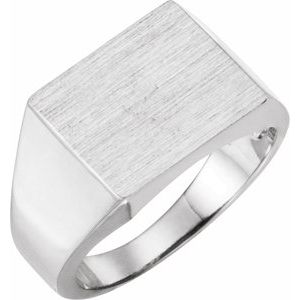 Sterling Silver 13.5x13 mm Square Signet Ring